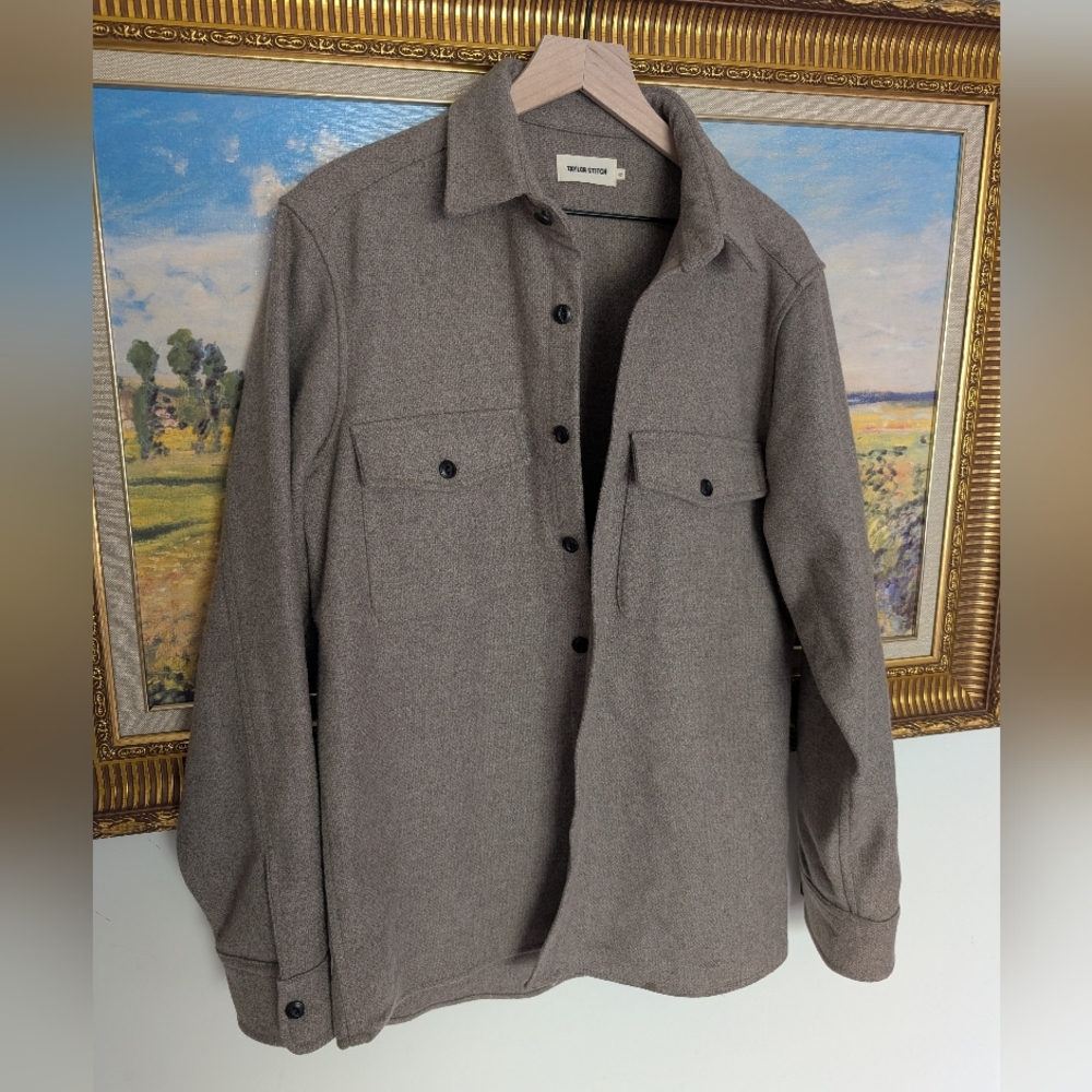Taylor Stitch Wool Beige Shirt Jacket - Picture 2 of 5